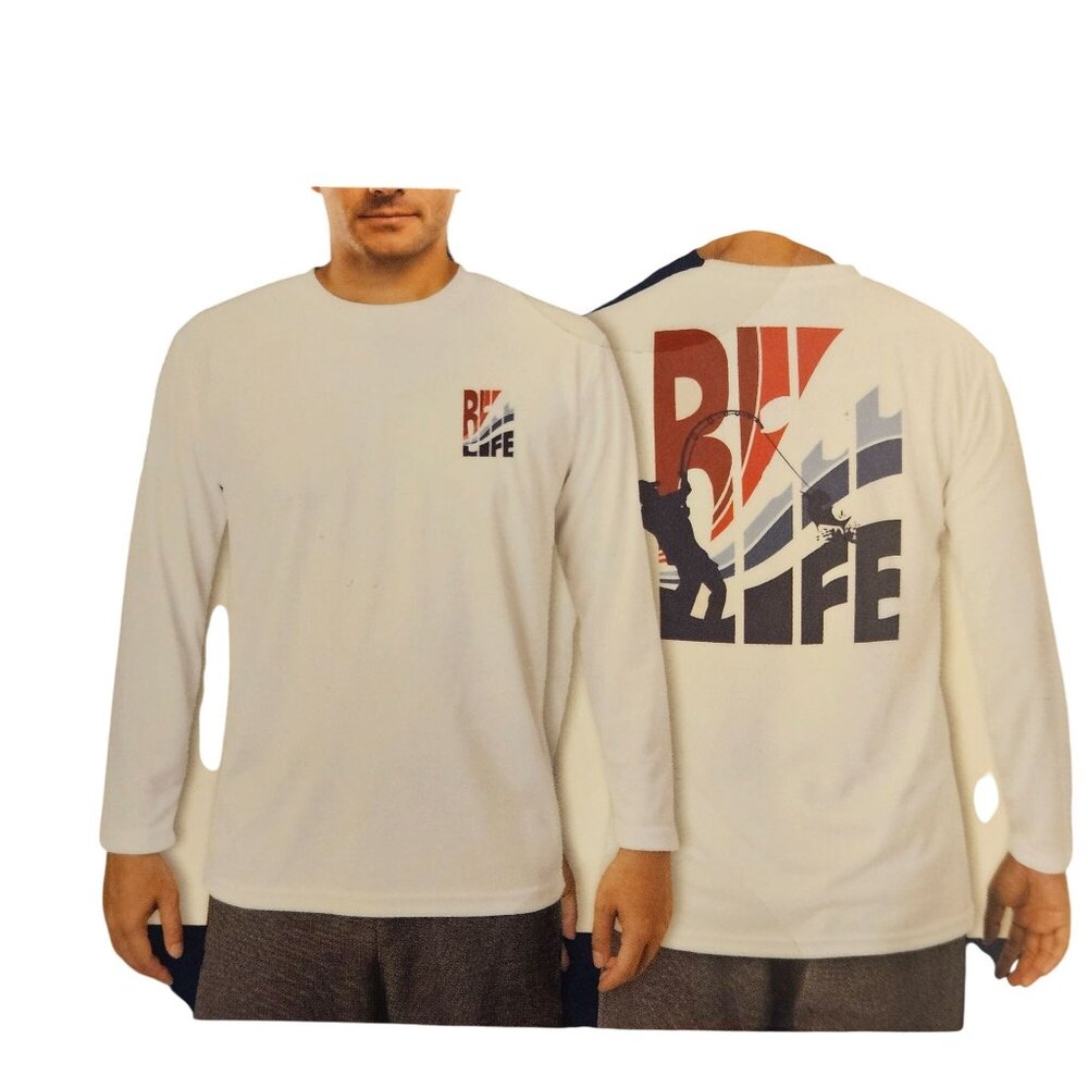 Reel Life Jax Beach Long Sleeve UV Shirt XL  UPF 50 Lightweight Breathable White